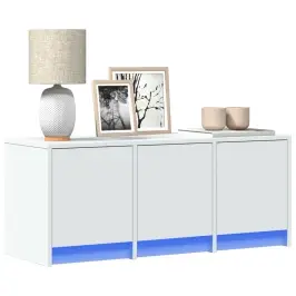 Tv Skapītis Ar Led, Balts, 97X34X40 Cm, Inženierijas Koks Vidaxl
