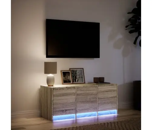 Tv Skapītis Ar Led, Koka Krāsa, 97X34X40 Cm, Inženierijas Koks Vidaxl