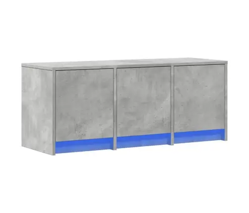 Televizoriaus Spintelė Su Led, Betono, 97X34X40cm Mediena