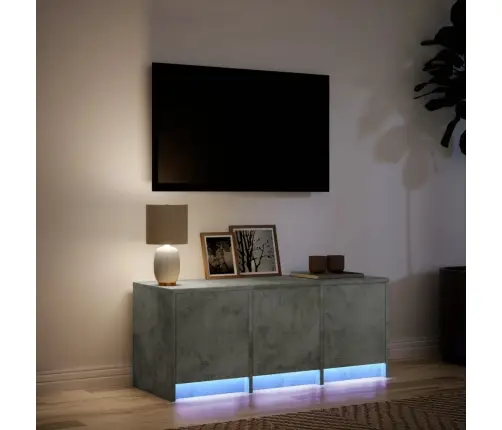 Televizoriaus Spintelė Su Led, Betono, 97X34X40cm Mediena