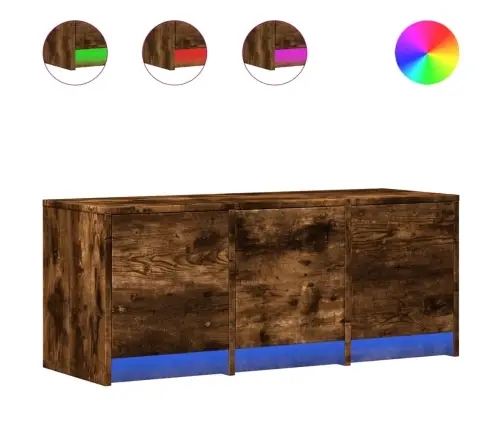 Tv Skapītis Ar Led, Koka Krāsa, 97X34X40 Cm, Inženierijas Koks Vidaxl