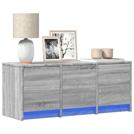 Televizoriaus Spintelė Su Led, Pilka, 97X34X40cm Mediena
