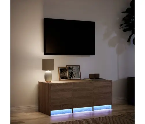 Tv Skapītis Ar Led, Brūns, 97X34X40 Cm, Inženierijas Koks Vidaxl