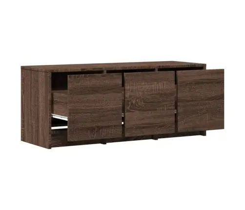 Tv Skapītis Ar Led, Brūns, 97X34X40 Cm, Inženierijas Koks Vidaxl