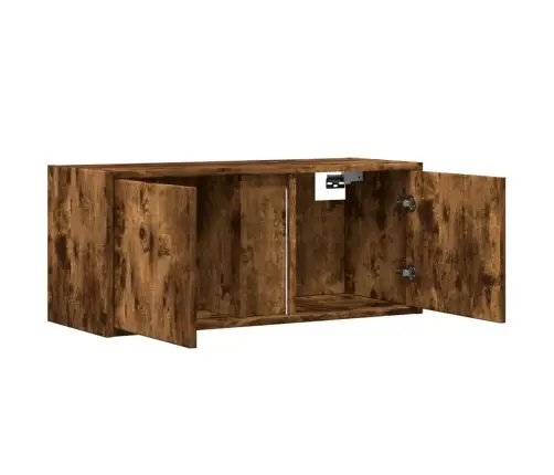 Tv Sienas Skapītis Ar Led Lampiņām, Ozola Krāsa, 80X31X35 Cm Vidaxl