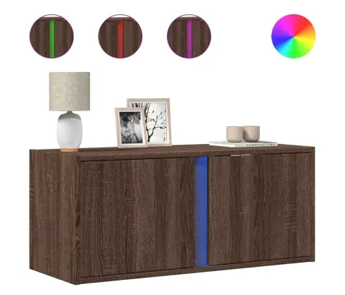 Teleri Seinakapp Led-Tuledega, Pruun Tamm, 80X31X35 Cm