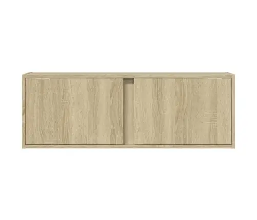 Tv Sienas Skapītis Ar Led Lampiņām, Koka Krāsa, 100X31X35 Cm Vidaxl