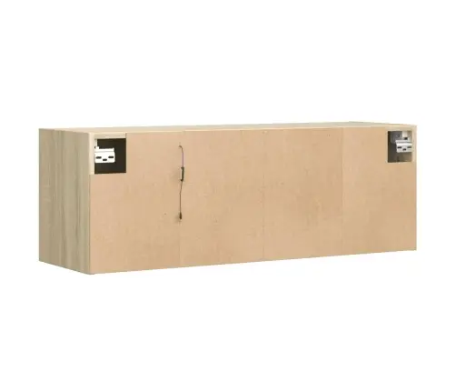 Tv Sienas Skapītis Ar Led Lampiņām, Koka Krāsa, 100X31X35 Cm Vidaxl