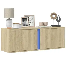 Sieninė Tv Spintelė Su Led Lemputėmis, Ąžuolo, 100X31X35Cm