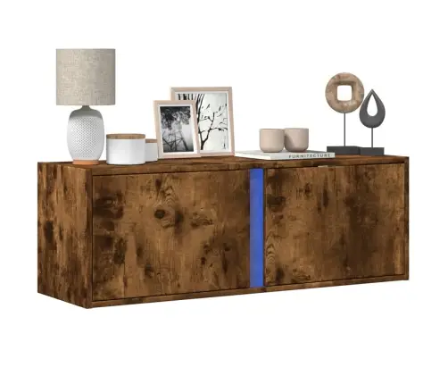 Tv Sienas Skapītis Ar Led Lampiņām, Ozola Krāsa, 100X31X35 Cm Vidaxl