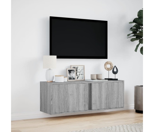 Tv Skapītis Ar Led Lampiņām, Pelēka Ozola Krāsa, 100X31X35 Cm Vidaxl