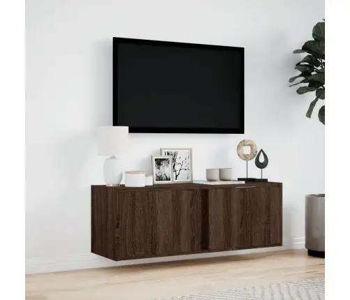 Tv Skapītis Ar Led Lampiņām, Brūna Ozolkoka, 100X31X35 Cm Vidaxl