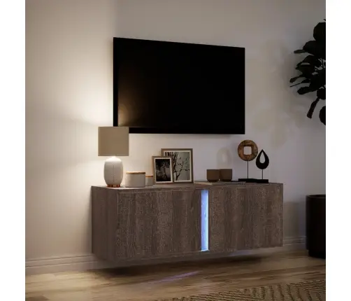 Tv Skapītis Ar Led Lampiņām, Brūna Ozolkoka, 100X31X35 Cm Vidaxl