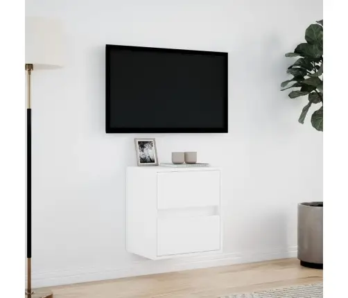 Tv Sienas Skapītis Ar Led Lampiņām, Balts, 41X31X45 Cm Vidaxl