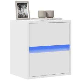Tv Sienas Skapītis Ar Led Lampiņām, Balts, 41X31X45 Cm Vidaxl