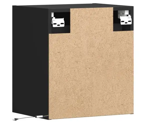 Tv Sienas Skapītis Ar Led Lampiņām, Melns, 41X31X45 Cm Vidaxl