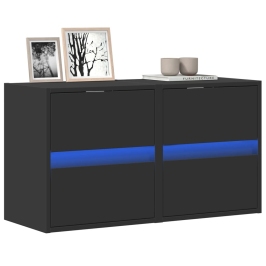 Tv Galdiņi Ar Led Lampiņām, 2 Gab., Melni, 41X31X45 Cm Vidaxl