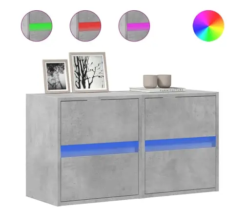 Tv Galdiņi Ar Led Lampiņām, 2 Gab., Betona Pelēks, 41X31X45 Cm Vidaxl