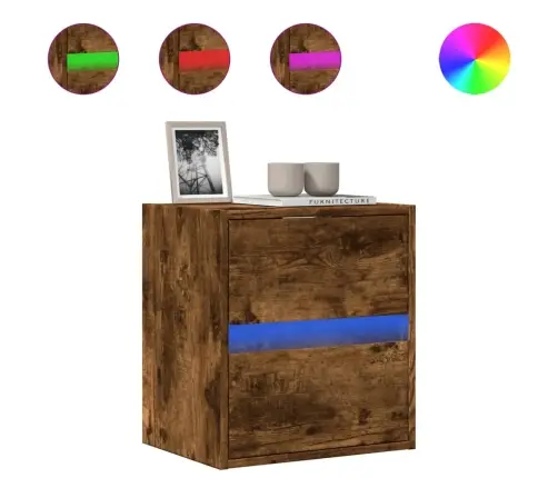 Sieninė Tv Spintelė Su Led Lemputėmis, Dūminė, 41X31X45Cm