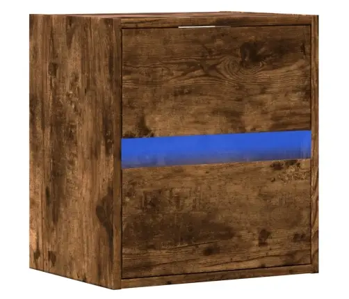 Sieninė Tv Spintelė Su Led Lemputėmis, Dūminė, 41X31X45Cm