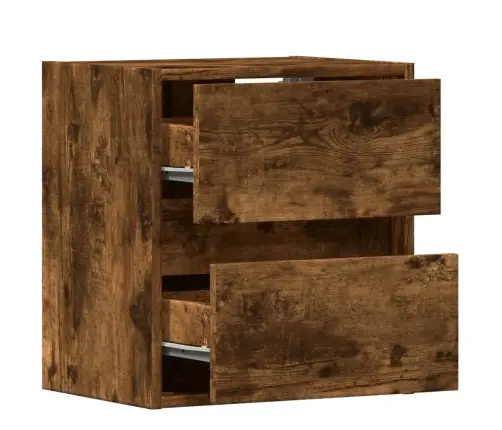 Teleri Seinakapid Led-Tuledega 2 Tk, Suitsutamm, 41X31X45 Cm
