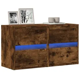 Teleri Seinakapid Led-Tuledega 2 Tk, Suitsutamm, 41X31X45 Cm