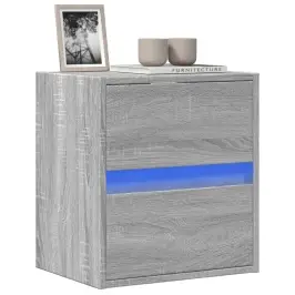 Tv Sienas Skapītis Ar Led Lampiņām, Pelēka Ozola, 41X31X45 Cm Vidaxl