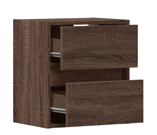 Sieninė Tv Spintelė Su Led Lemputėmis, Ruda Ąžuolo, 41X31X45Cm