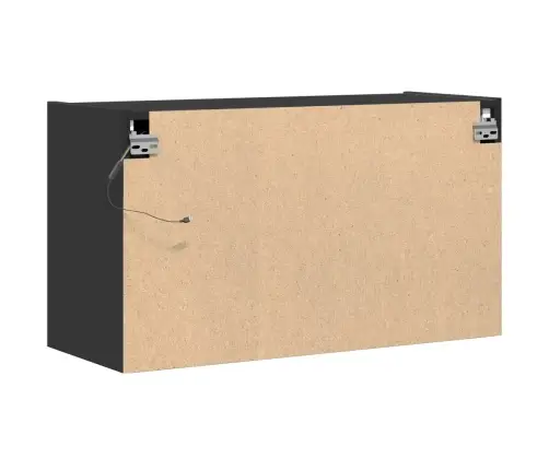 Tv Sienas Skapītis Ar Led Lampiņām, Melns, 80X31X45 Cm Vidaxl