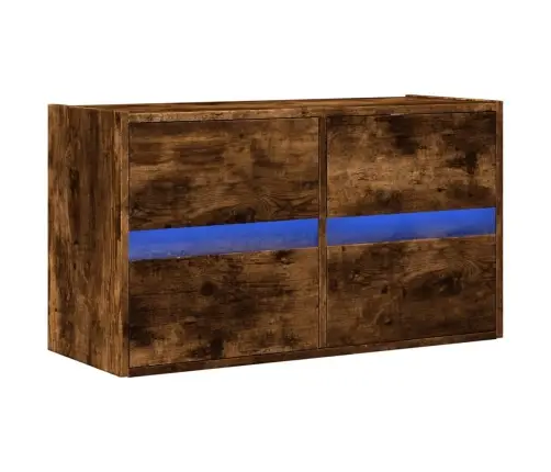 Tv Sienas Skapītis Ar Led Lampiņām, Ozola Krāsa, 80X31X45 Cm Vidaxl