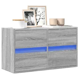 Tv Skapītis Ar Led Lampiņām, Pelēka Ozola Krāsa, 80X31X45 Cm Vidaxl