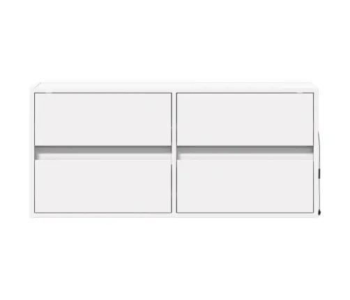 Tv Sienas Skapītis Ar Led Lampiņām, Balts, 100X31X45 Cm Vidaxl