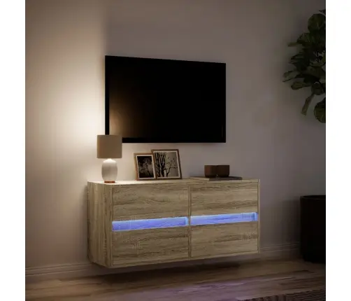 Teleri Seinakapp Led-Tuledega, Sonoma Tamm, 100X31X45 Cm Teleri Seinakapp Led-Tuledega, Sonoma Tamm, 100X31X45 Cm