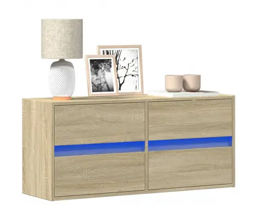 Teleri Seinakapp Led-Tuledega, Sonoma Tamm, 100X31X45 Cm Teleri Seinakapp Led-Tuledega, Sonoma Tamm, 100X31X45 Cm