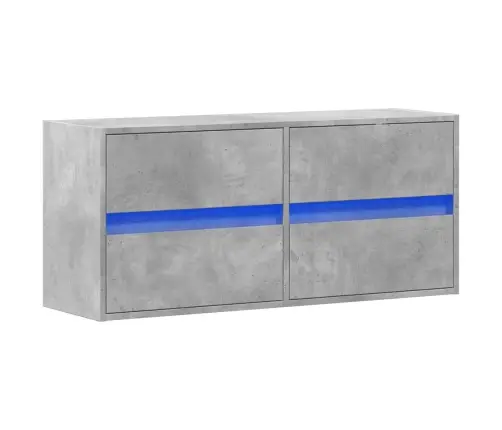 Tv Sienas Skapītis Ar Led Lampiņām, Betona Pelēks, 100X31X45 Cm Vidaxl