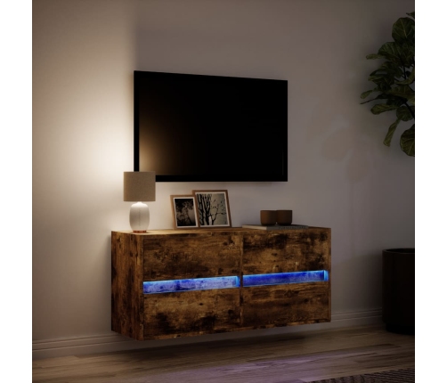 Tv Sienas Skapītis Ar Led Lampiņām, Ozola Krāsa, 100X31X45 Cm Vidaxl