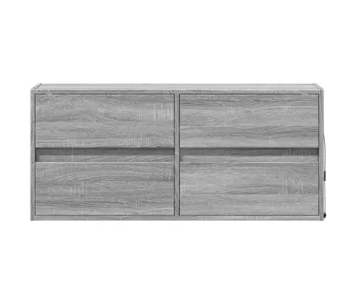 Sieninė Tv Spintelė Su Led Lemputėmis, Pilka, 100X31X45Cm