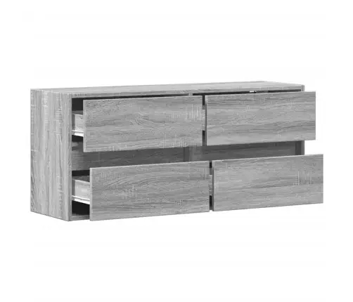 Sieninė Tv Spintelė Su Led Lemputėmis, Pilka, 100X31X45Cm