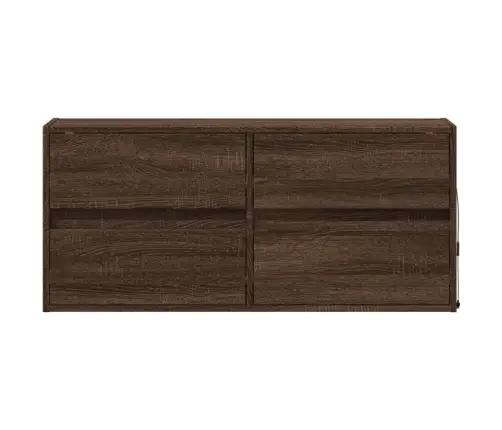 Tv Sienas Skapītis Ar Led Lampiņām, Brūna Ozola, 100X31X45 Cm Vidaxl