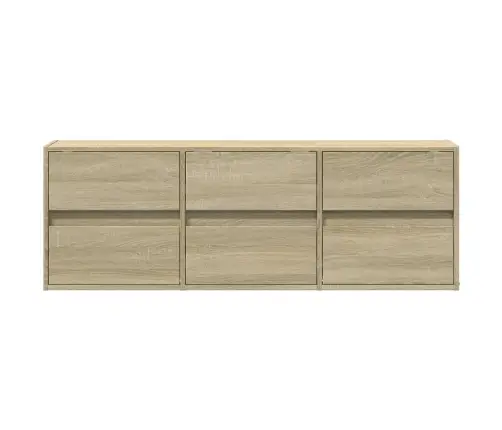 Tv Sienas Skapītis Ar Led Lampiņām, Koka Krāsa, 130X31X45 Cm Vidaxl