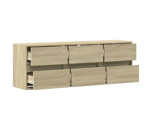 Tv Sienas Skapītis Ar Led Lampiņām, Koka Krāsa, 130X31X45 Cm Vidaxl