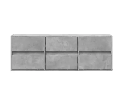 Tv Sienas Skapītis Ar Led Lampiņām, Betona Pelēks, 130X31X45 Cm Vidaxl