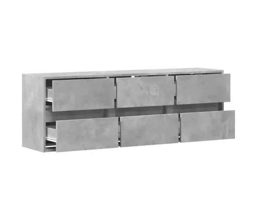Tv Sienas Skapītis Ar Led Lampiņām, Betona Pelēks, 130X31X45 Cm Vidaxl