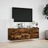 Tv Sienas Skapītis Ar Led Lampiņām, Ozola Krāsa, 130X31X45 Cm Vidaxl