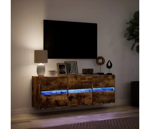 Tv Sienas Skapītis Ar Led Lampiņām, Ozola Krāsa, 130X31X45 Cm Vidaxl