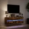 Tv Sienas Skapītis Ar Led Lampiņām, Ozola Krāsa, 130X31X45 Cm Vidaxl