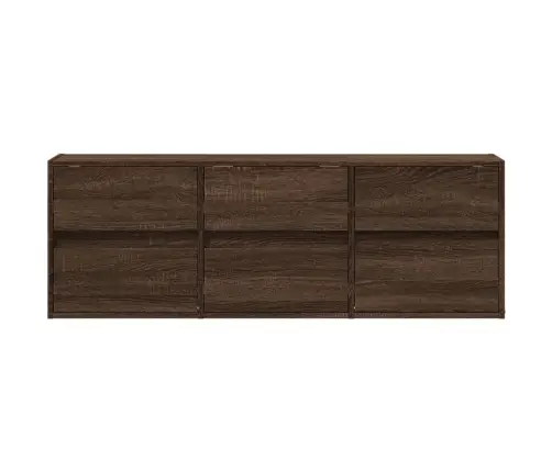 Tv Sienas Skapītis Ar Led Lampiņām, Brūna Ozola, 130X31X45 Cm Vidaxl