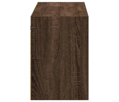 Tv Sienas Skapītis Ar Led Lampiņām, Brūna Ozola, 130X31X45 Cm Vidaxl