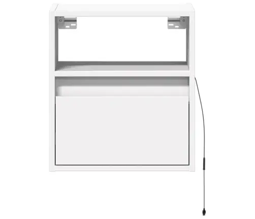 Tv Sienas Skapītis Ar Led Lampiņām, Balts, 41X31X45 Cm Vidaxl