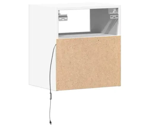 Tv Sienas Skapītis Ar Led Lampiņām, Balts, 41X31X45 Cm Vidaxl